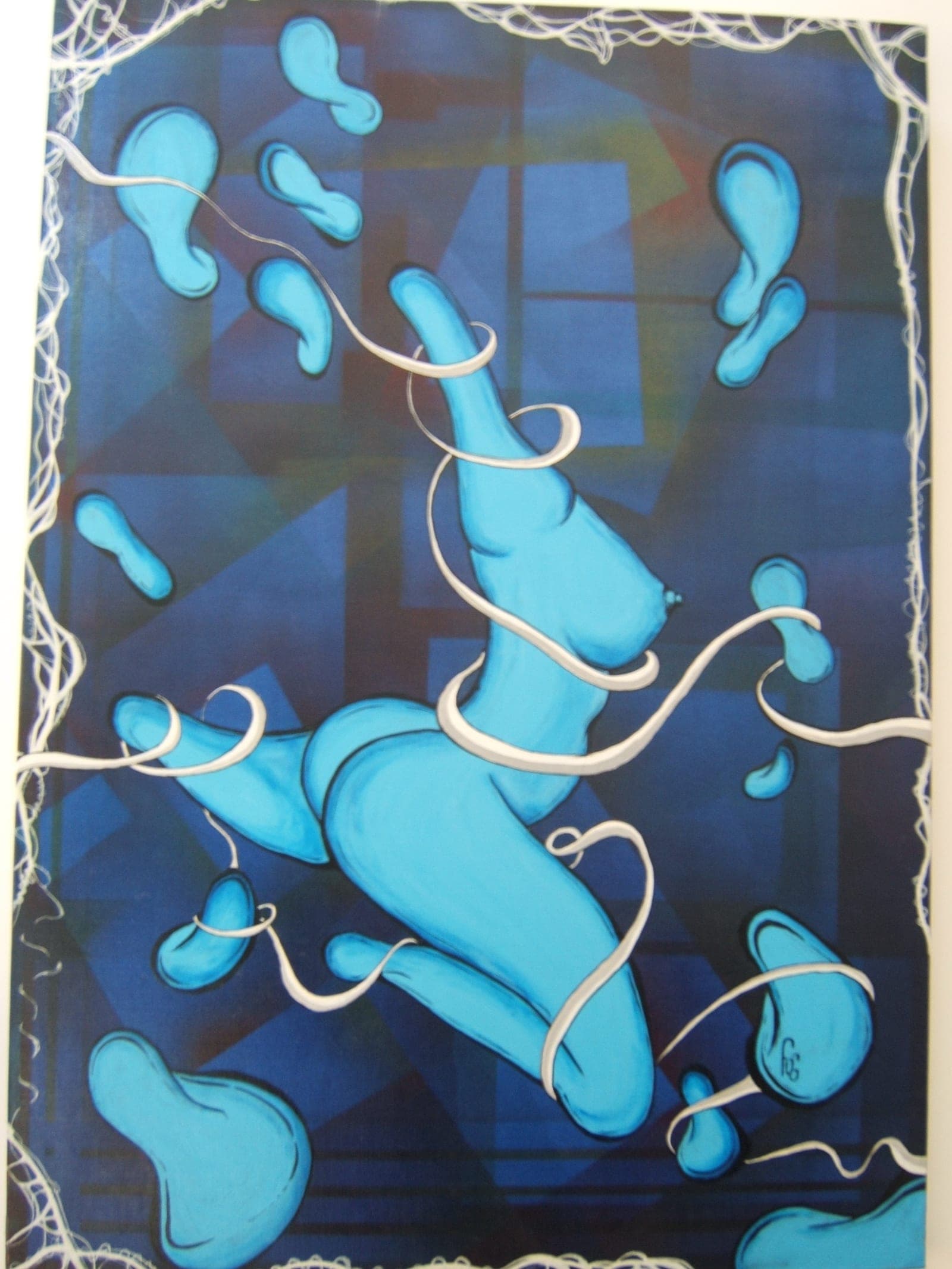 Donna Blue, Huile & acrylique sur toile