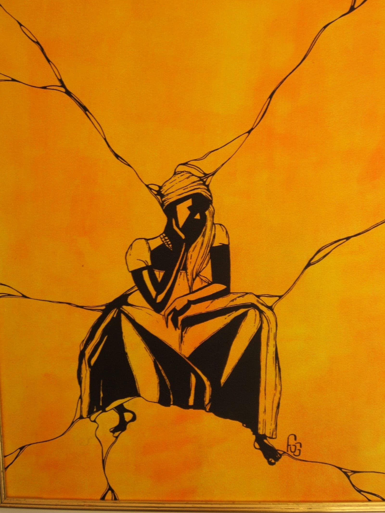 Femme africaine, Acrylique sur toile
