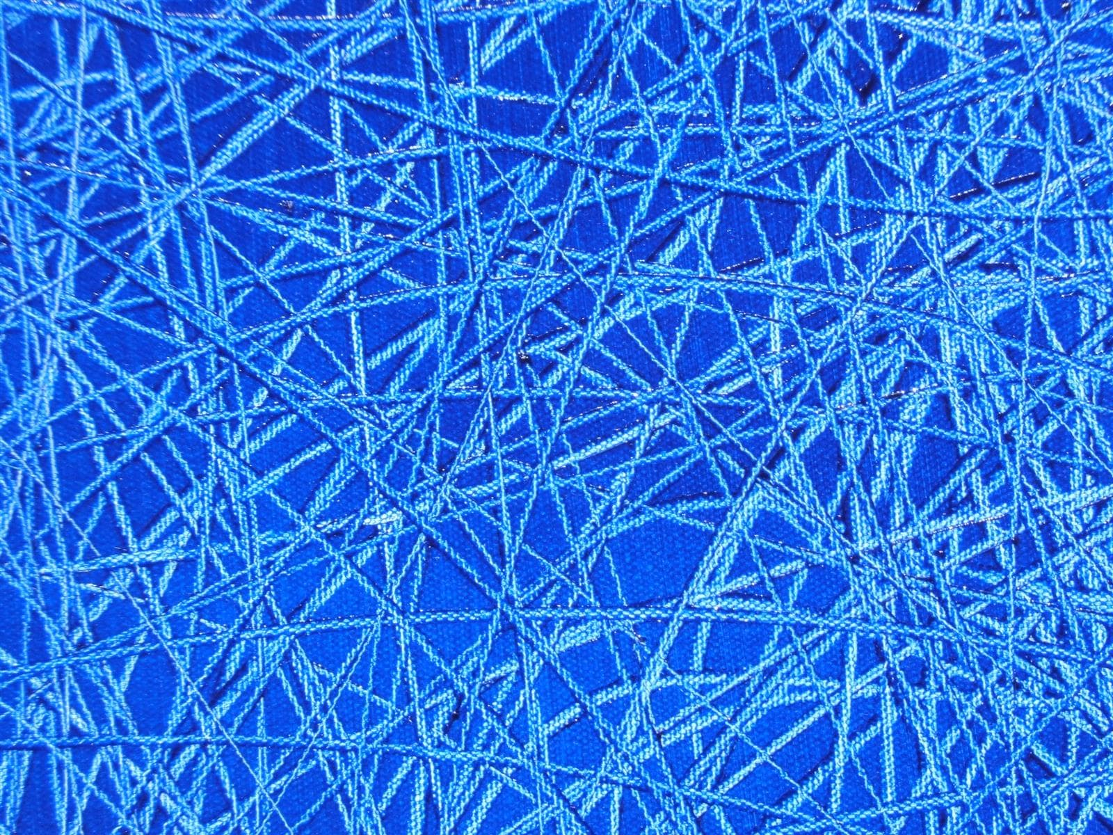 Fils bleus, Huile sur toile