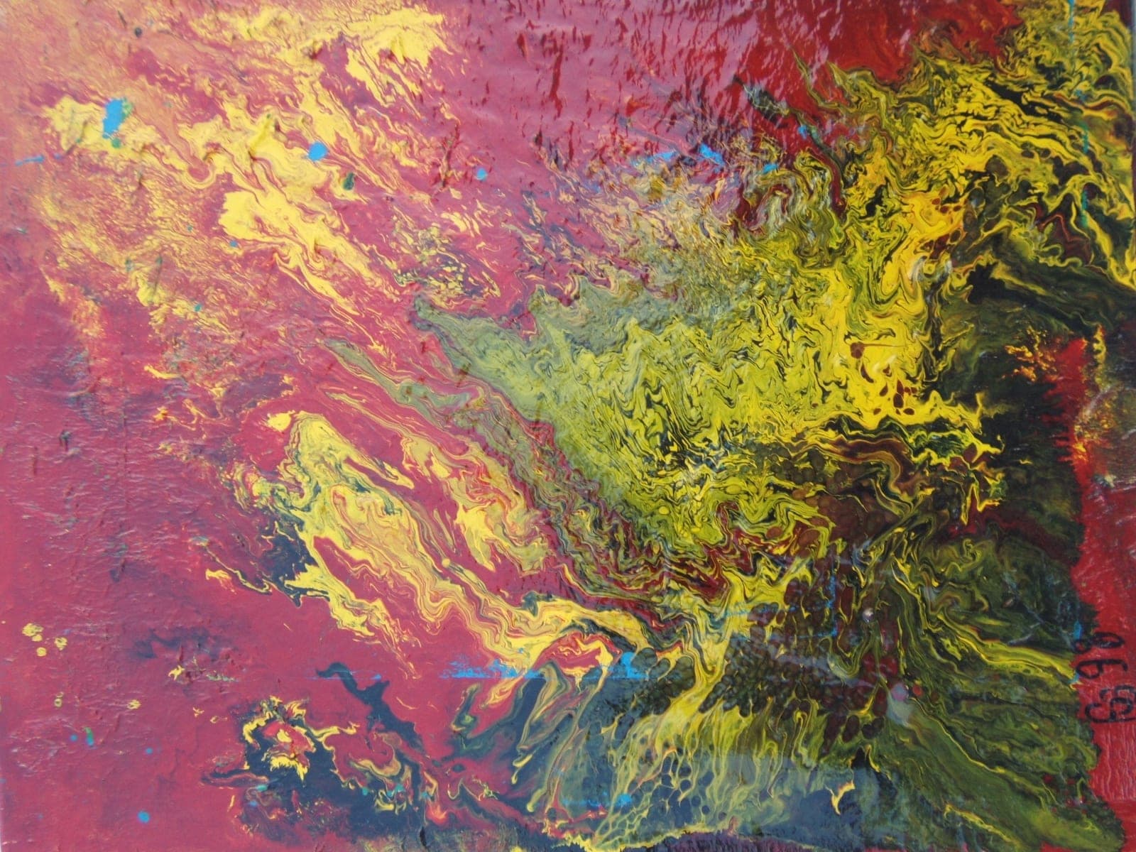 Flammes, Huile sur toile