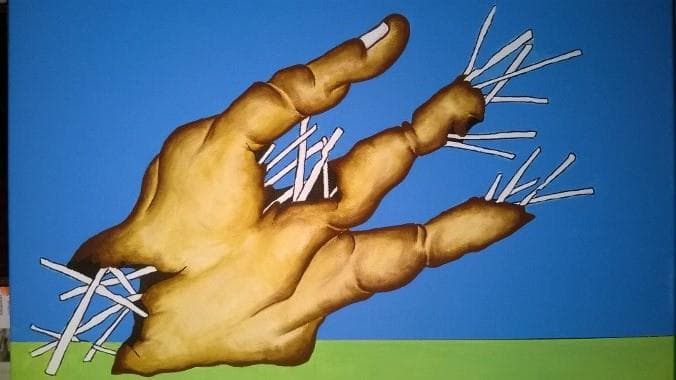 La Main, Huile et acrylique sur toile