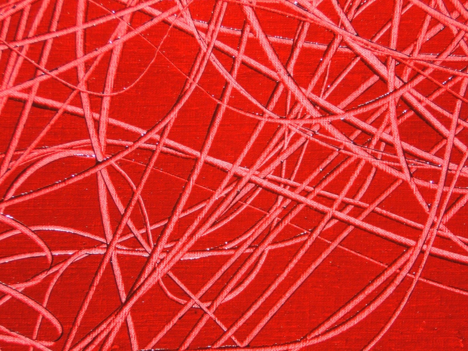 Fils rouges, Huile sur toile