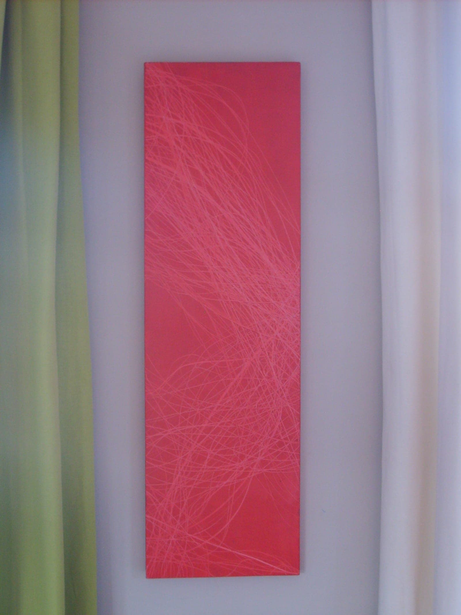 Panneau rouge, Huile sur toile