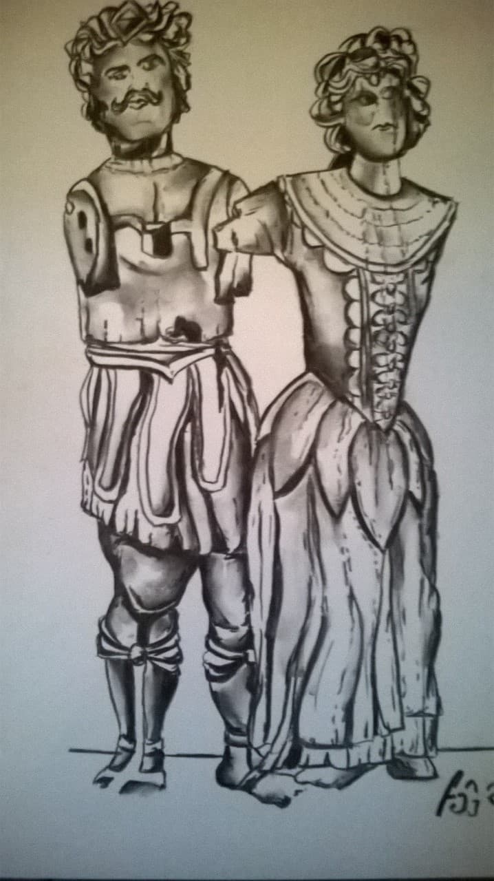 Le Couple, Lavis d'encre sur papier