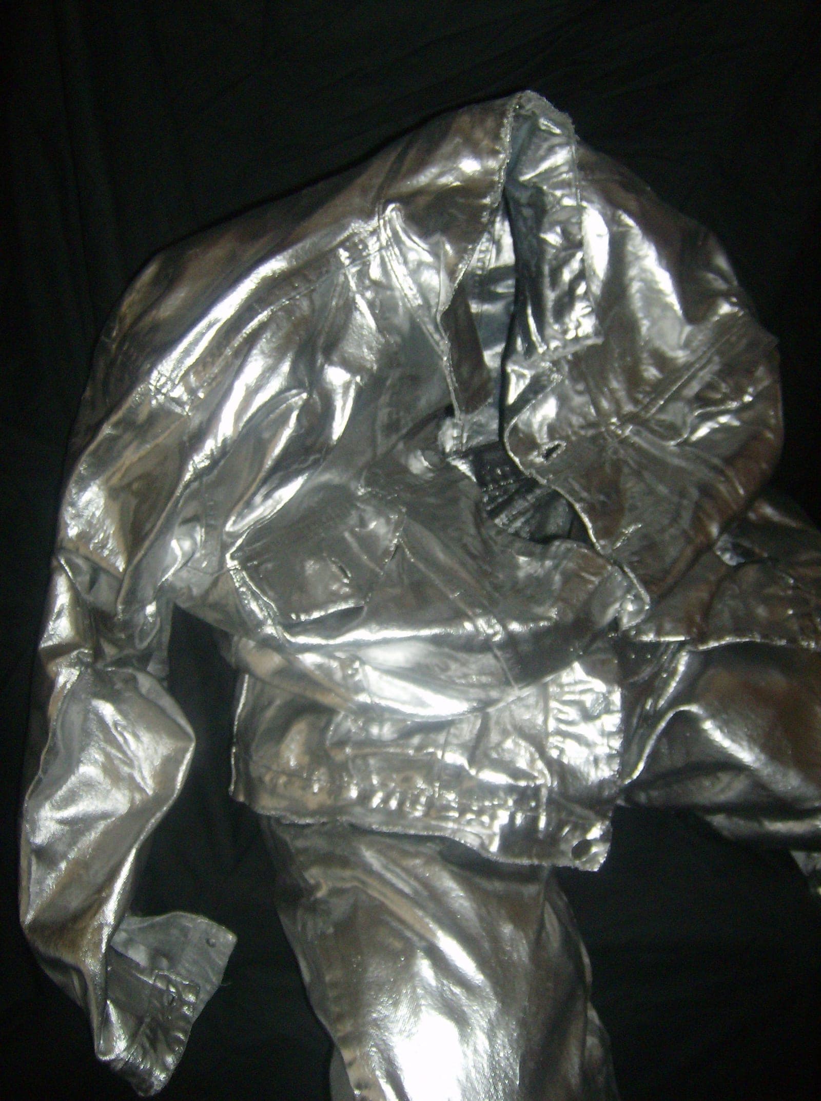 Veste chromée, Jean stratifié chromé argent