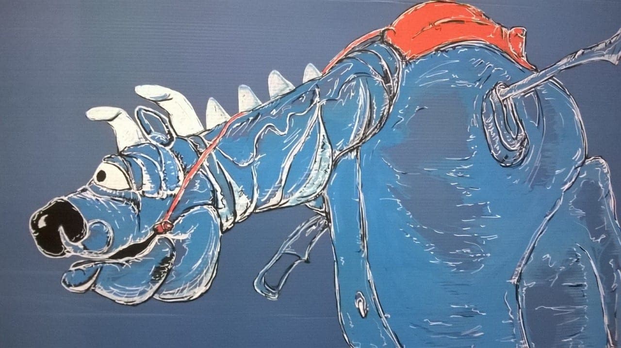 Esquisse - Projet Dragon bleu, Fusain sur papier
